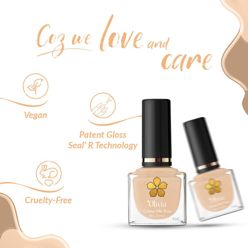 Olivia Nail Paint for Glossy Finish - 5ml (10 Nude Jello)