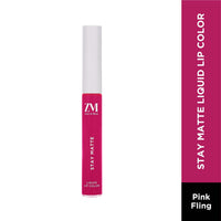 ZM Stay Matte Transfer-proof Lip Color | Matte Texture | Liquid Lipstick | Waterproof and Smudgeproof | Cruelty-free, 6 ML (Pink Fling)