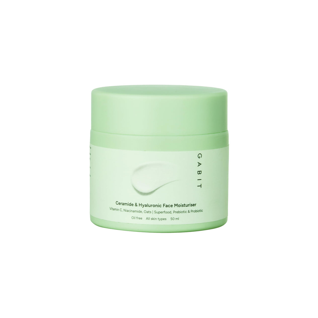 Gabit Ceramide & Hyaluronic Face Moisturiser | Lightweight Moisturizer to Hydrate & Brighten Skin | With Vitamin C, Niacinamide, Oats | For Women and Men | Oil Free for All Skin Types | 50ml
