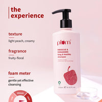 Plum Hibiscus & Ceramides Long & Healthy Shampoo | Hydrates & Conditions Hair, Prevents Split Ends |Contains Hibiscus Extracts, Ceramides | SLS & Paraben Free| 100% Vegan | 250ml