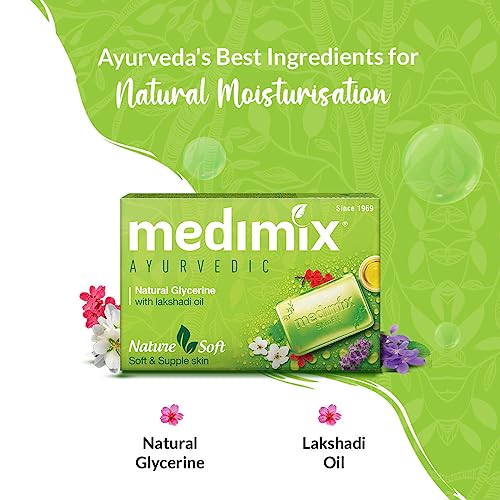 Medimix Ayurvedic Natural Glycerine Bathing Bar, 125 g (4 + 1 Offer Pack)