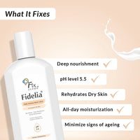 Fixderma Fidelia Daily Moisture Body Lotion | Moisturizer for Face & Body | Body Lotion for Winter | Body Lotion for Women & Men | Body Lotion for Dry Skin with Jojoba Oil & Oatmeal - 250Ml