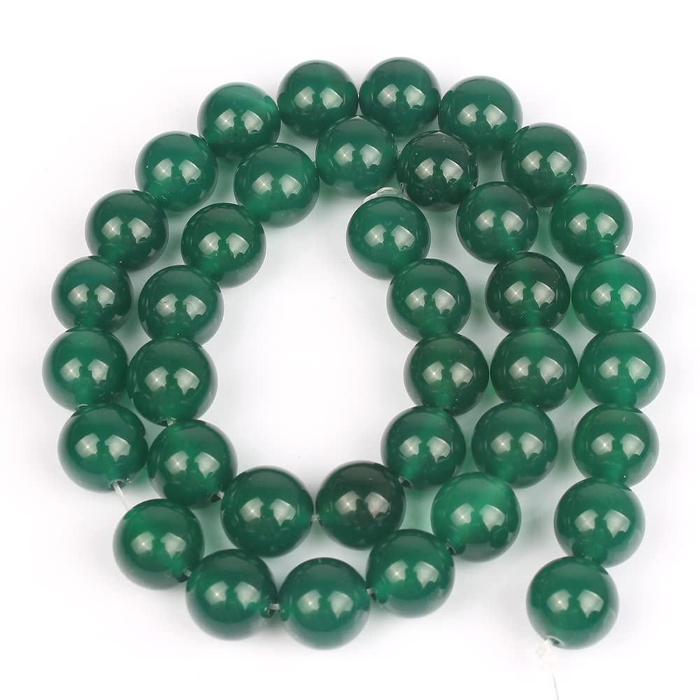 45pcs 8mm Natural Stone Beads Green Agate Beads Energy Crystal Healing Power Gemstone for Jewelry Making, DIY Bracelet Necklace