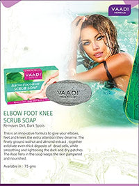 Vaadi Herbals Elbow Foot Knee Scrub Soap with Almond and Walnut Scrub, 75g (Pack of 4)