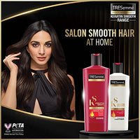 TRESemme Smooth & Shine Conditioner 335 ml, With Biotin & Silk Proteins For Silky Smooth Hair - Deeply Moisturises Dry & Frizzy Hair, For Men & Women & TRESemme Keratin Smooth Shampoo 185 ml