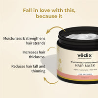 Vedix Ayurvedic Hair Mask, Customized Druti SheaCare Deep Nourish Hair Mask for Dry and Frizzy Hair with Jojoba + Jatamansi + Aloe Vera - 200gm