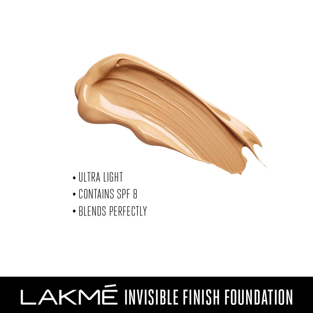 Lakmé Invisible Finish Spf 8 Natural Cream Light Coverage Foundation For All Skin, Shade 01, 25Ml & Cushion Matte Lipstick, Red Wine, 4.5 G, 1 Count