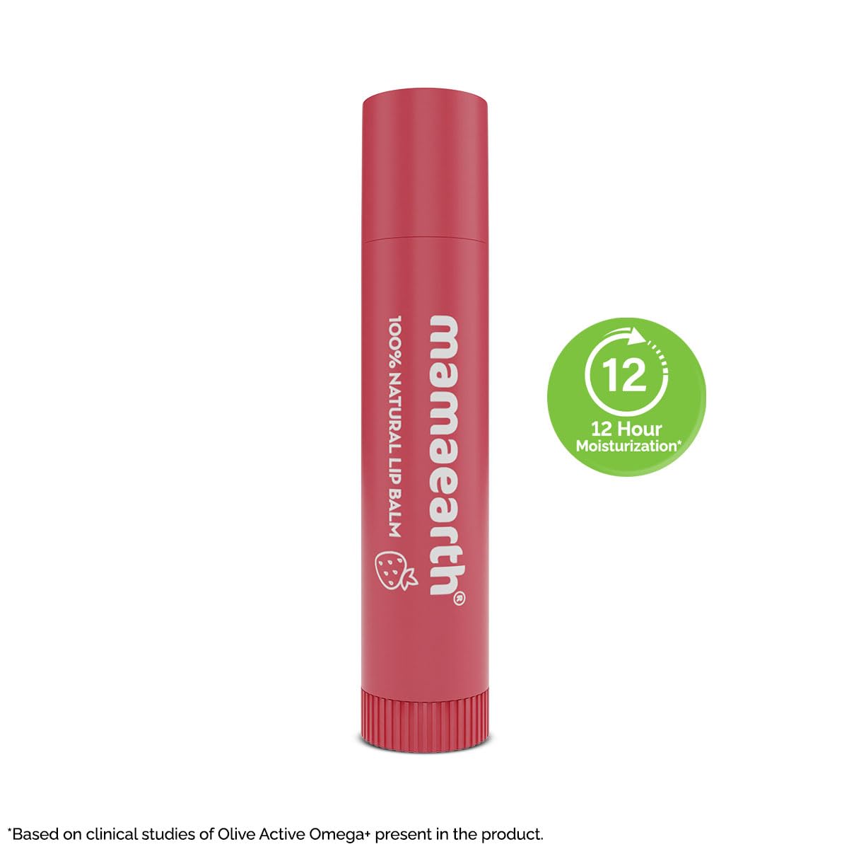 Mamaearth Nourishing Tinted 100% Natural Lip Balm With Vitamin E And Strawberry - 4 G|12-Hour Moisturization|Naturally Red Lips|For Dry&Chapped Lips|Natural Tint|Brightens Lips|Tinted Lip Balm