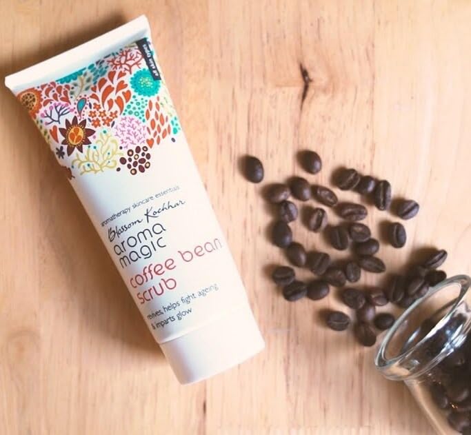 Aroma Magic Coffee Bean Scrub | Treats blackheads, brightens, clears pores, & protects skin With shea butter, olive oil, honey, lemongrass, juniper berry & grapefruit essential oil | All Skin - 100 ml