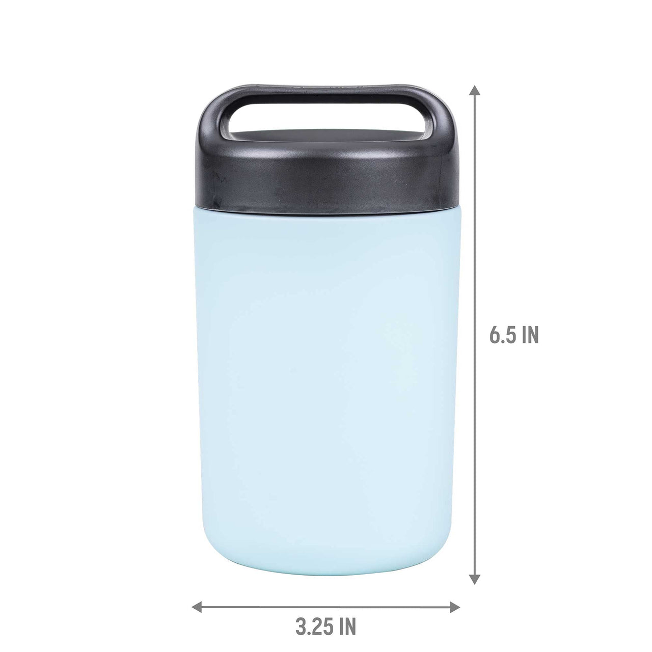 Goodful Vacuum Sealed Insulated Food Jar with Handle Lid, Stainless Steel Thermos, Lunch Container, 16 Oz, Sky Blue