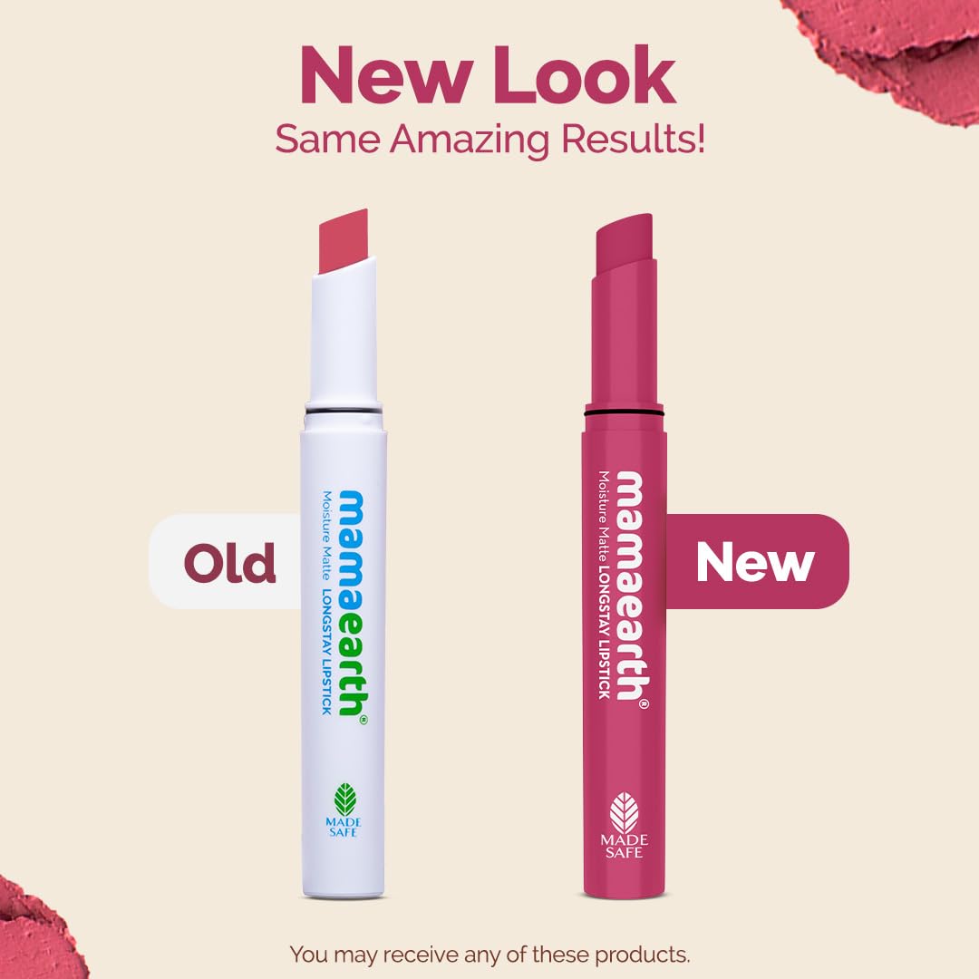 Mamaearth Moisture Matte Longstay Lipstick With Avocado Oil & Vitamin E For 12 Hour Long Stay- 10 Pink Lemonade - 2G