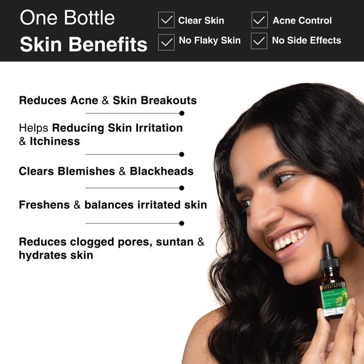 Soulflower Peppermint Essential Oil for Skin & Hair Growth, Hair Fall Control, Scalp |100% Pure & Natural Therapeutic Grade, Undiluted, Ecocert Cosmos Organic Certified, Mentha Piperita |10ml