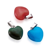 FASHEWELRY 50pcs Heart Shaped Stone Pendants Healing Chakra Crystal Gemstone Rock Charms Random Mixed Bulk for Valentine's  Day Gift Jewelry Making Hole: 2x7mm 1-Mixed Color-Heart-Random 50pcs