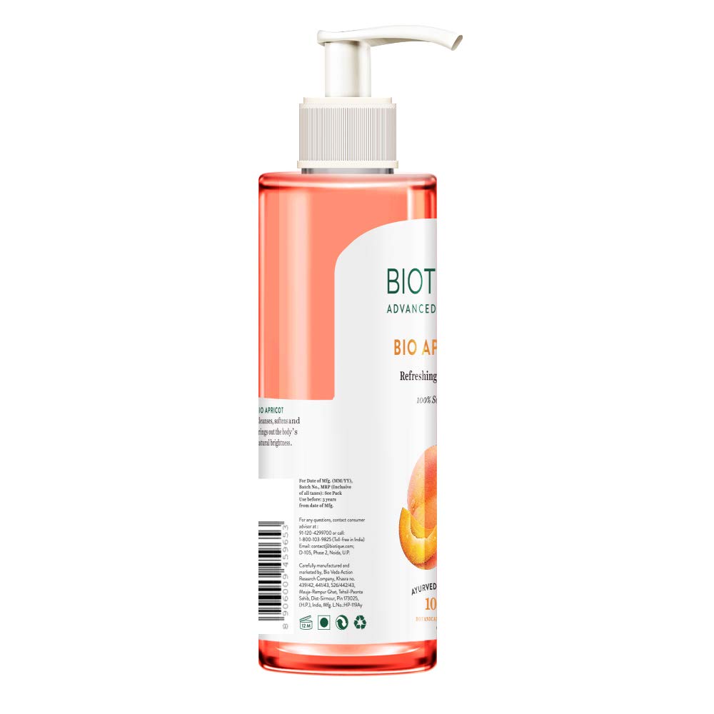 Biotique Bio Papaya Revitalizing Tan-Removal Scrub, 100g & Apricot Body Wash, Transparent, 200ml