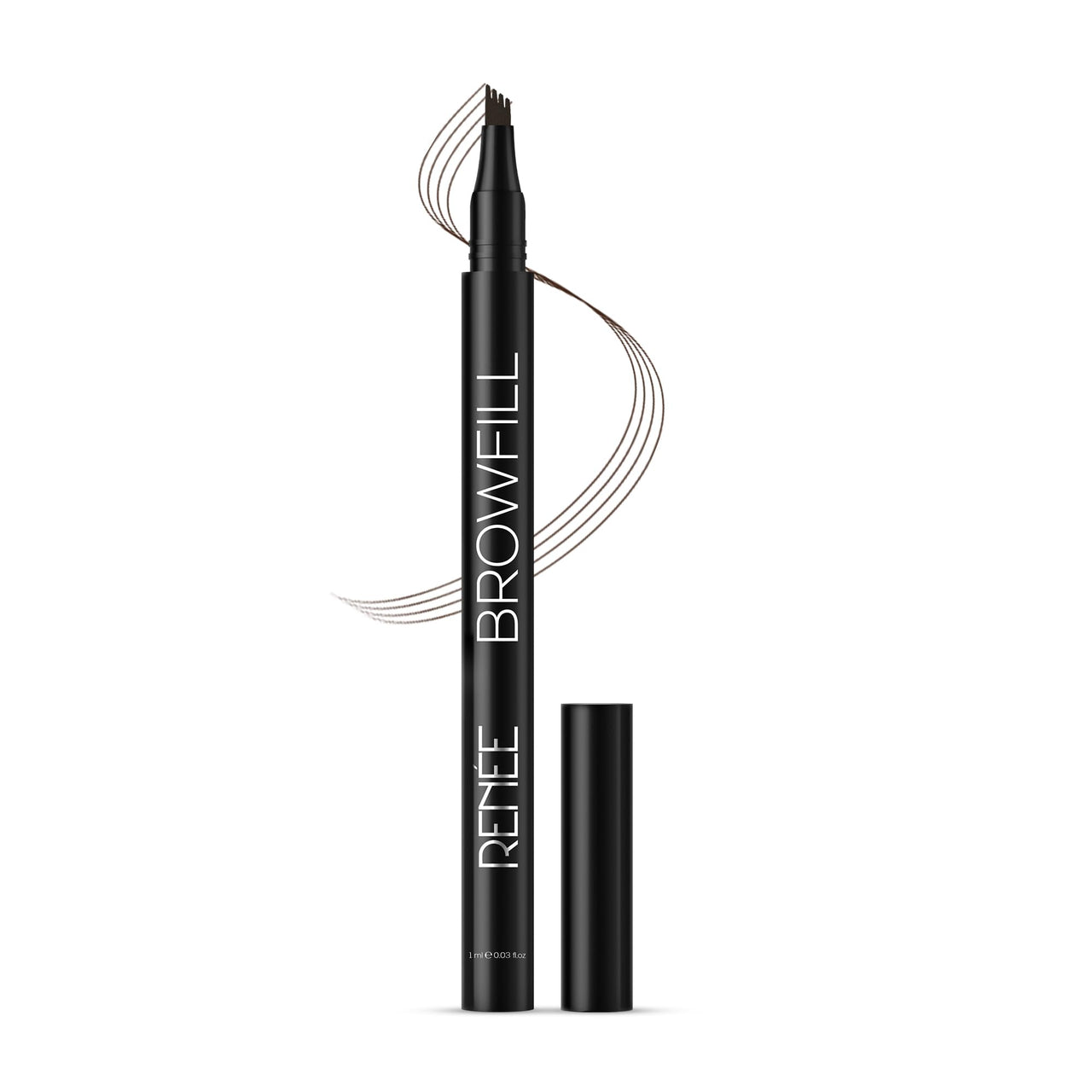 RENEE Browfill Eyebrow Pen - Brown | Waterproof & Smudge-Proof | One Swipe Application | Micro Precision | Natural & Long-Lasting Finish | For Denser & Fuller Eyebrows | Easy to Use | Cruelty-Free