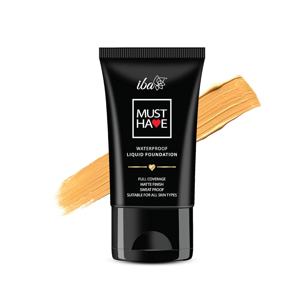 Iba Must Have Waterproof Liquid Foundation - Pure Ivory, 30ml | Full Coverage | Long Lasting | Oil Free & Lightweight Matte Finish | Face Makeup | 100% Natural | Halal Certified & Vegan Makeup