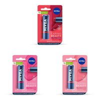 NIVEA Lip Caring Beauty Lip Balm | Lip & Cheek Tint with SPF 30 (Red, Pink & Rose)