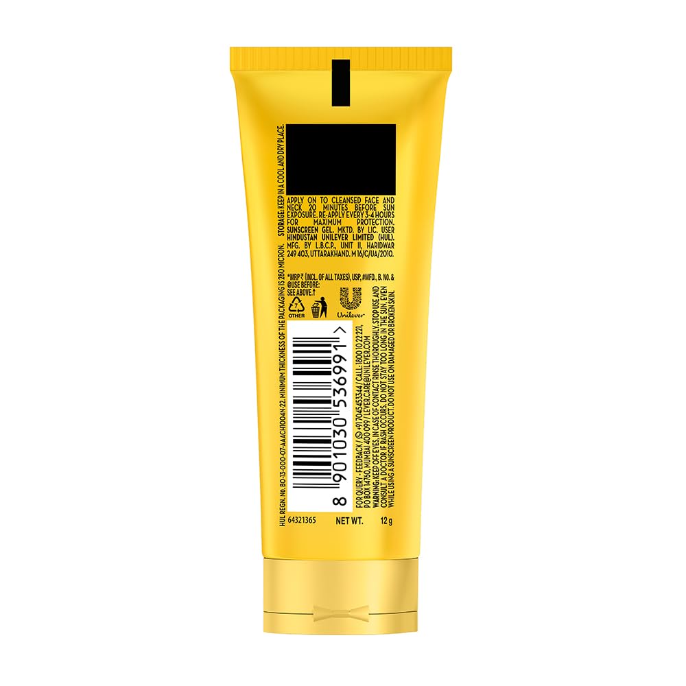 POND's Sun Miracle Spf 50 Pa+++ Crème Gel Sunscreen For All Skin Type -Protect & Bright, With 3% Niacinamide, Fade Dark Spots In 4 Weeks, Lightweight, No White Cast 12G