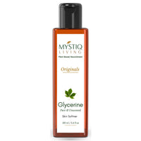 Mystiq Living Glycerine - Plant Based (Pure and Unscented) | For Face Skin and Body Care -100 ML