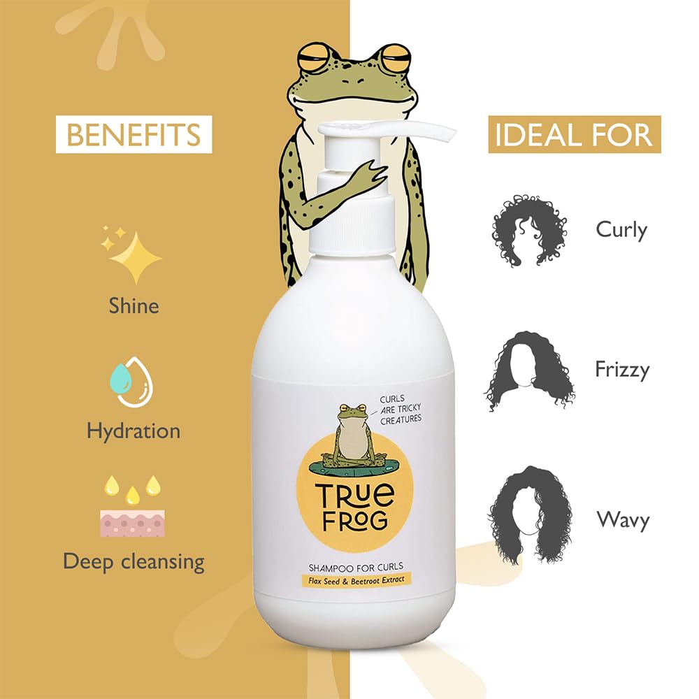 TRue FRoG Hydrating and Moisturising Style Care Shampoo for Curls - 250ml, Leave-in Conditioner for Curly - 200g and Styling Gel for Curls - 150ml For Curly, Wavy Hair - Combo Pack of 3