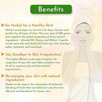moha: Scrub Soap For Soft, Hydrate & Nourished Skin, Face With Walnut, Almond Oil & Honey Unisex Bathing Bar - 100gm (Pack of 6)