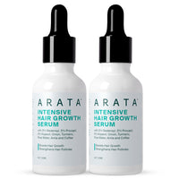 Arata Intensive Hair Growth Serum for Men & Women | 3% Redensyl, 3% Procapil & 5% Kopexil | Onion, Turmeric & Rice Water | Controls Hair Fall, Boosts Hair Growth & Strengthens Hair | Pack of 2 (60ml)