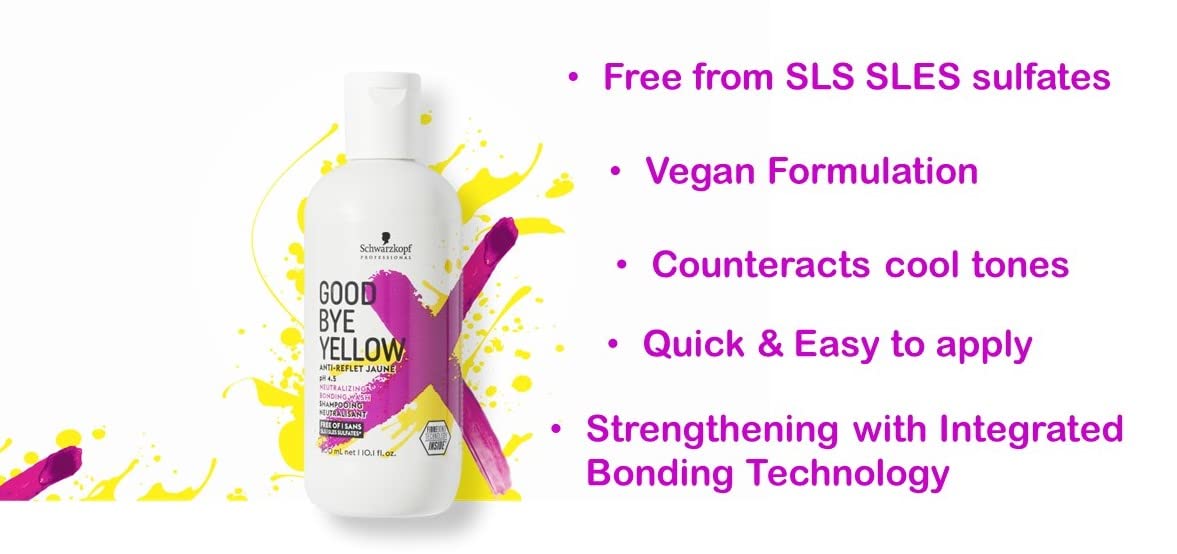 Schwarzkopf Professional Goodbye Yellow Neutralising & Anti-Yellow Sulfate Free Purple Shampoo | 300 Ml