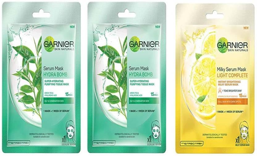 GARNIER Serum mask hydra purifying hydration + milky serum mask light complete 3X28 g(84 ml)