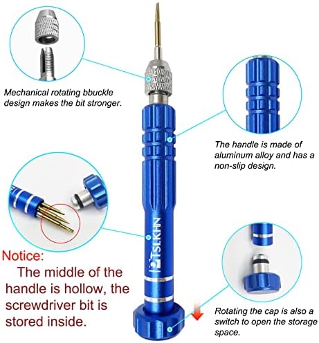 5 - in - 1 Multifunctional Small Screwdriver, PTSLKHN S2 Steel Magnetic Screwdriver Kit for Eyeglass, Sunglasses, Electronics, Cellphone, Jewelry and More