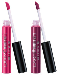 Lakmé Forever Matte Liquid Lip Colour, Wine Glow, 5.6ml & Lakmé Forever Matte Liquid Lip Colour, Pink Prom, 5.6ml