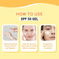 AVEIL Gel Sunscreen SPF 50 | Non-Greasy, Non-Absorbent & No White Cast | For All Skin Types | UVA, UVB, UV & Infrared Rays Protection | Skin Rejuvenating | Repairs from Photo-Ageing | Pack of 1-50ml