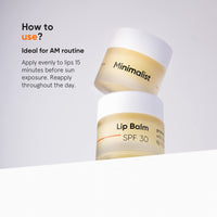 Minimalist Spf 30 Lip Balm With Ceramides & Hyaluronic Acid | Lip Protection & Nourishment | For Women & Men | 8 Gm, Off White