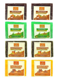 Khadi Pure Almond, Aloe Vera, Apricot & Chandan Haldi Soap, 125 g (Pack of 8)
