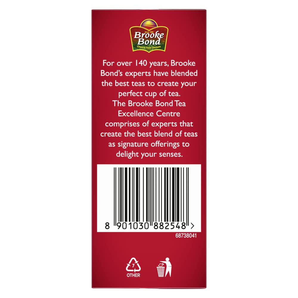 Red Label Brooke Bond Natural Care Tea, With 5 Ayurvedic Ingredients, Ginger, Leaf, 100 Gram