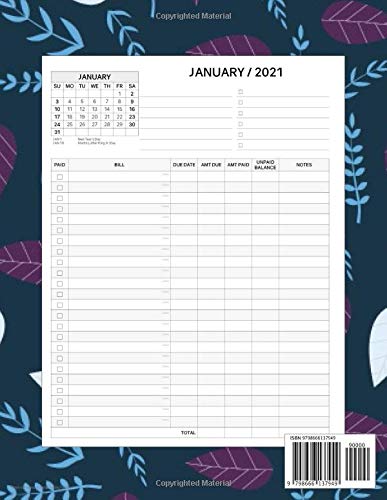 2021-2030 Ten Tear Bill Planner: Help you track all your monthly bills throughout 10 years