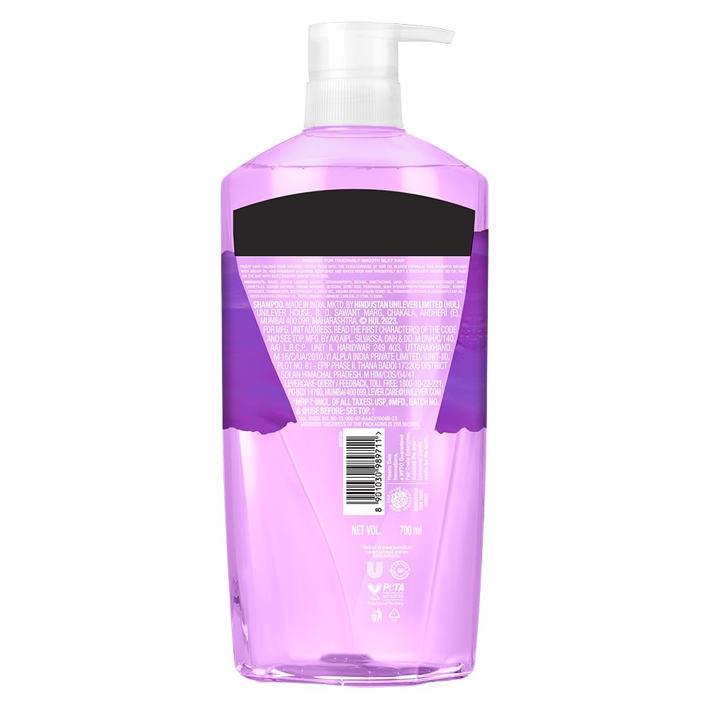 Sunsilk Argan Oil & Rosemary Frizz Smooth Oil Blends Shampoo | for Frizzy Hair | with No Added Parabens | 700 ML