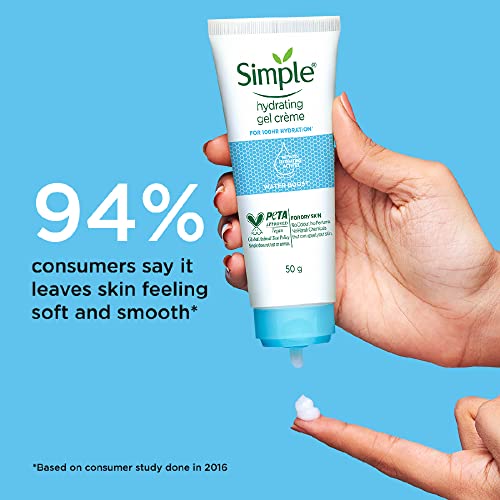 Simple Water Boost Hydrating Gel Creme 50g | For 100 HR Hydration | For Normal to Dry Skin | With Pentavitin & 11% Hydrating Actives