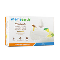 Mamaearth Vitamin C Moisturizing Lotion Soap with Vitamin C & Honey for Skin Illumination-125g|Benefits of Lotion in a Soap|Deeply Cleanses|Brightens Skin|Nourishes Dry Skin|Non-Drying|76% TFM Grade 1