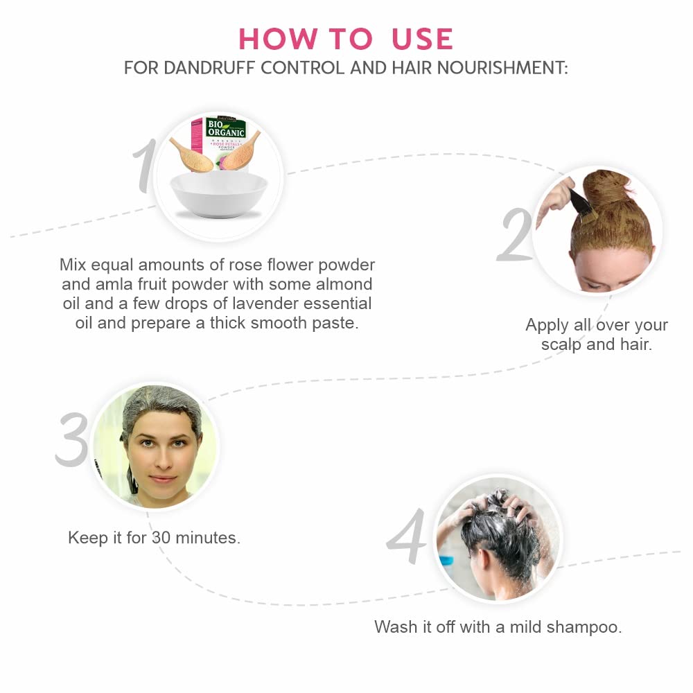 INDUS VALLEY 100% Organic Rose Petal Powder | Rosa indica - 100g*2 =200g