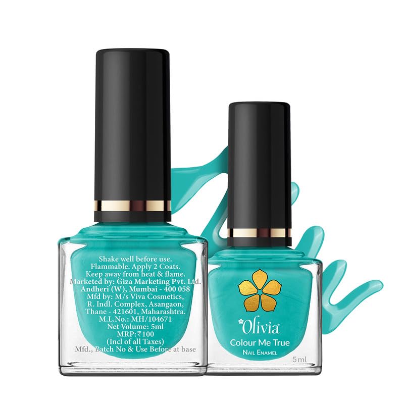 Olivia Nail Paint for Glossy Finish - 5ml (3 Aqua Marine)