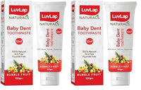 LuvLap Naturals 100% Natural Baby Toothpaste 100g, Bubble Fruit Flavour, SLS & Fluoride Free Kids Toothpaste, Removes Plaque, Prevents Bacteria, Ensures White Teeth, Neutral pH, 12M+ (Pack of 2)
