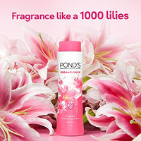 POND's Dreamflower, Pink Lily Fragrant Talcum Powder, 400G, For Long-Lasting Fragrance, With Vitamin B3, Glowing Skin, For Men & Women