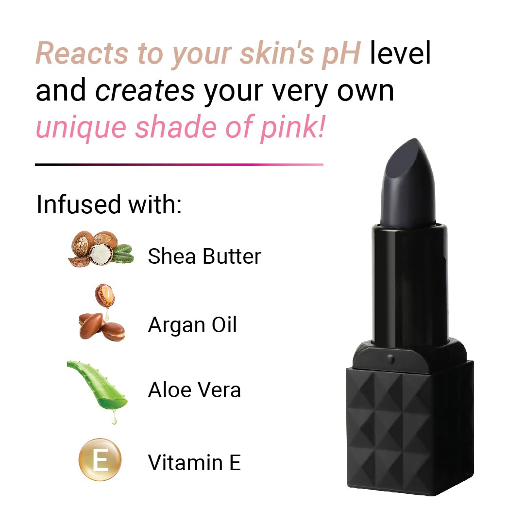Iba Must Have Black to Pink PH Lipstick, 3.5g | Moisturizing & Long Lasting | Glossy Finish | Enriched with Vitamin E & Argan | Halal Certified & Vegan Makeup