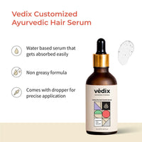 Vedix Hair Serum, Vithan Pro Hair Growth Serum, Customized Ayurvedic Hair Serum For Unisex, With Aloe & Bakuchi, Repair Damaged Hair, 40 Ml, Pack of 1