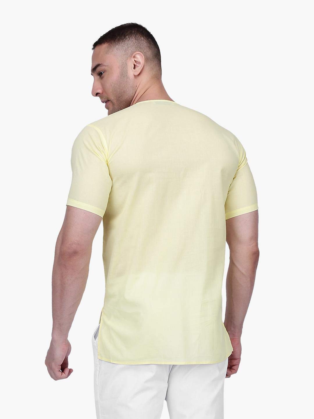 Rajubhai Hargovindas Men's  White Fine Cotton Short Kurta | Pack of 4 |