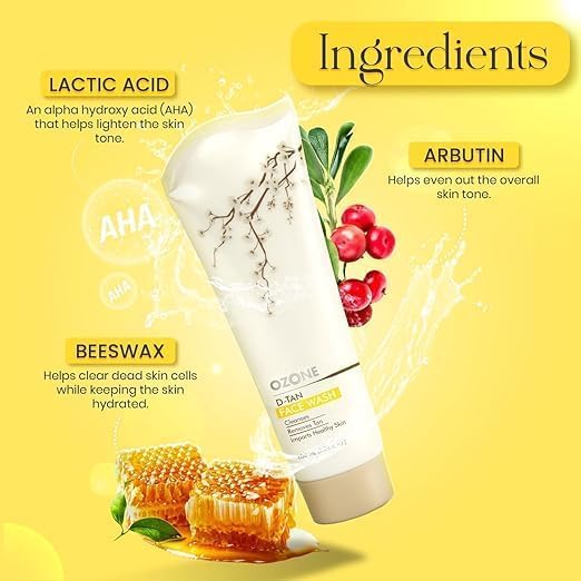 Ozone Tan Removal Ritual Face Care Combo| DeTan Face Pack 100 gm, Face Scrub 100 gm, Face Wash 100 gm & Face Cleanser 250 gm | For Tan Removal, Oil Control | Combo Pack