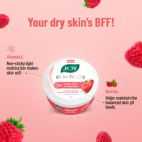 Joy Super Soft Skin Cream for 24 Hr Moisturization - Berries (300ml) - Lightweight & Oil Free Moisturizer For Instant Hydration | Non Sticky & Non Greasy Cream for Hands, Face & Body