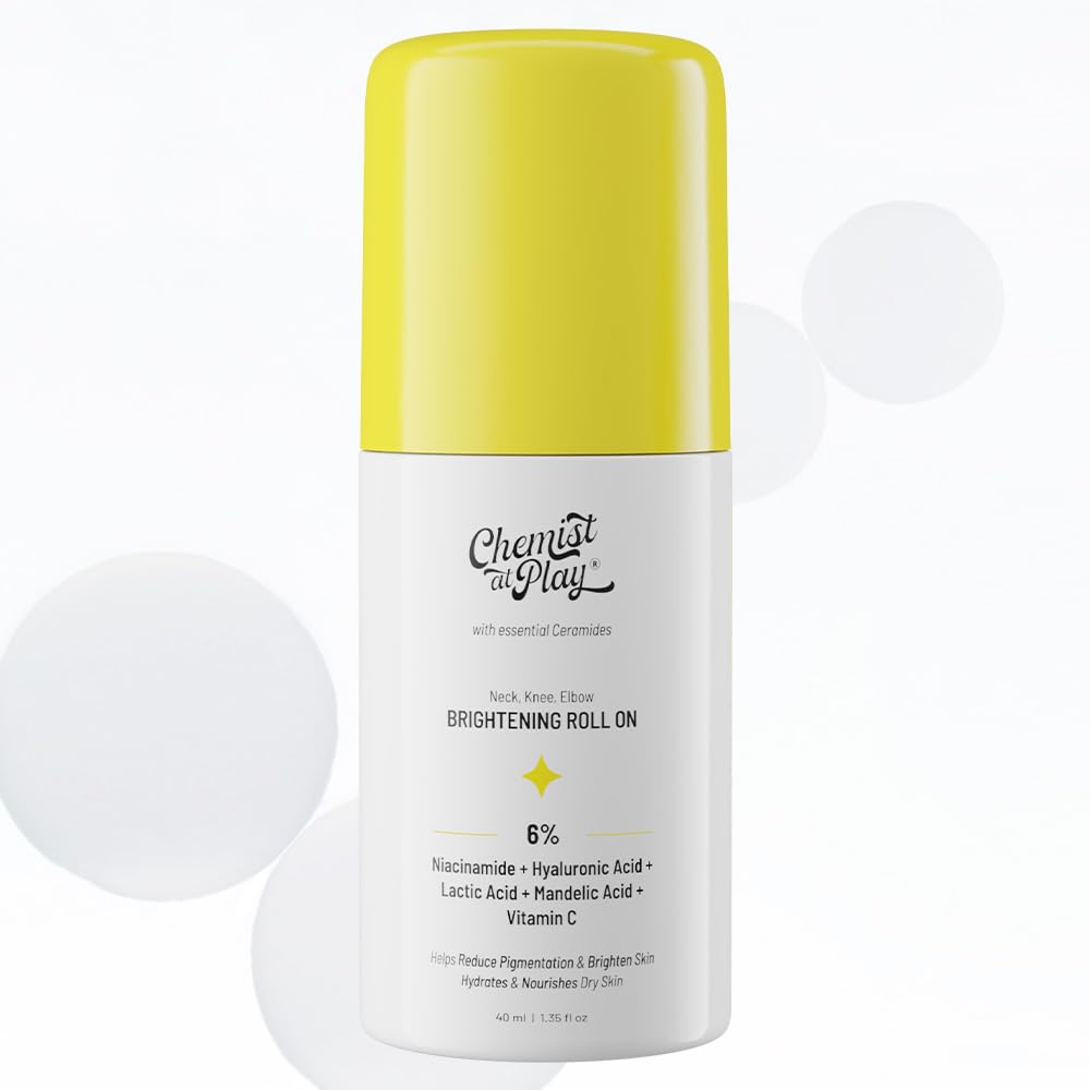 Chemist at Play Underarm Roll-On With 5% AHA, Lactic Acid & 1% Mandelic Acid - 40Ml And at Play Brightening Roll On 40Ml, Female
