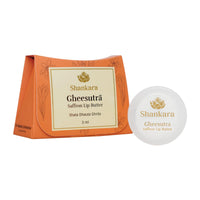 Shankara Gheesutrā Saffron Lip Butter, Ayurvedic Lip Balm for Soothing Dry, Inflamed, and Chapped Lips - Nourishment, Moisturizing, and Hydration up to 12 Hours - (Pack of 1) - 3ml
