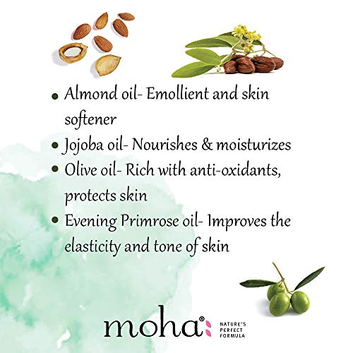 moha: Rejuvenating Massage Oil with Jojoba Oil, Almond Oil and Olive Oil For De-stresses and Tones the Skin -100ml (Pack of 1)